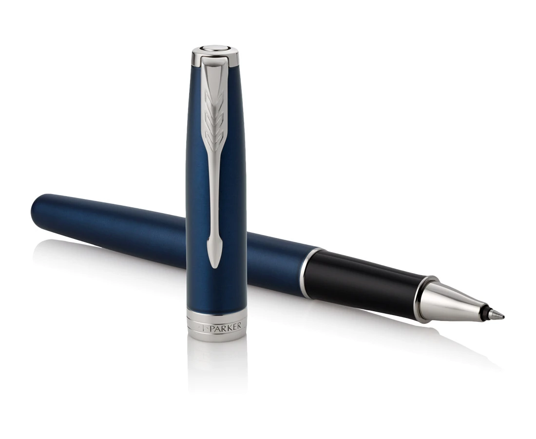 Parker Sonnet Blue Lacquer Chrome Trim Rollerball - Image 3