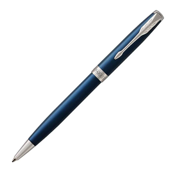 Parker Sonnet Blue Lacquer Chrome Trim Ballpoint Pen