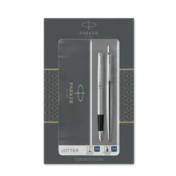 Parker® Parker Jotter Duo Set Stainless Steel Chrome Trim Ballpoint & Fountain Pen
