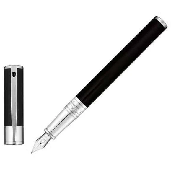S.T. Dupont D-Initial Duotone Black And Chrome Fountain Pen - Image 2