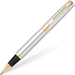 Sheaffer 300 Bright Chrome Gold Trim Rollerball