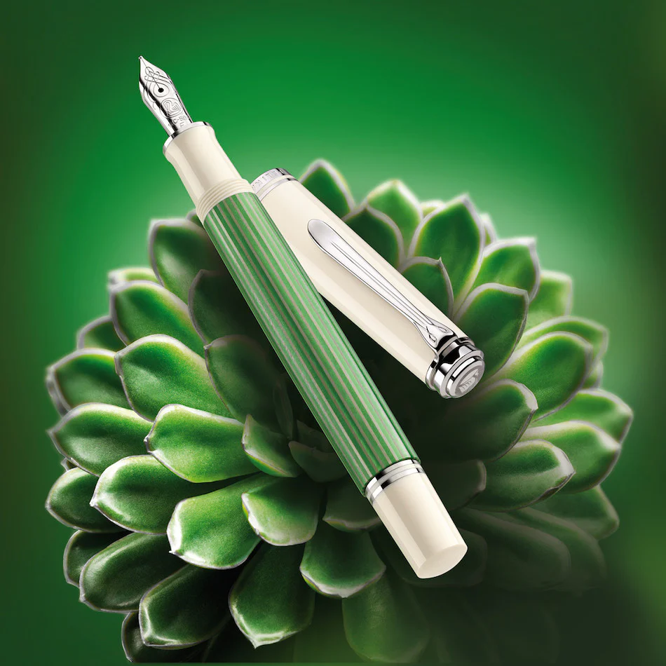 Pelikan Souveraen M605 Green And White Fountain Pen - Image 4
