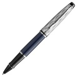 Waterman Expert Special Edition Deluxe Blue And Chrome Trim Rollerball