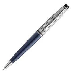 Waterman Expert Special Edition Deluxe Blue And Chrome Trim Ballpoint Pen