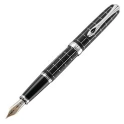 Diplomat Excellence A Plus Rhomb Guilloche Lapis 14ct Black Fountain Pen