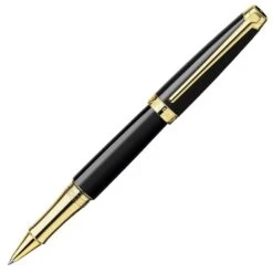 Caran D’ache Leman Ebony Black Gold Trim Rollerball Pen