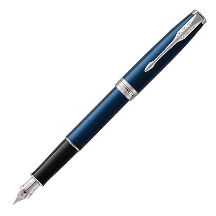 Parker Sonnet Blue Lacquer Chrome Trim Fountain Pen