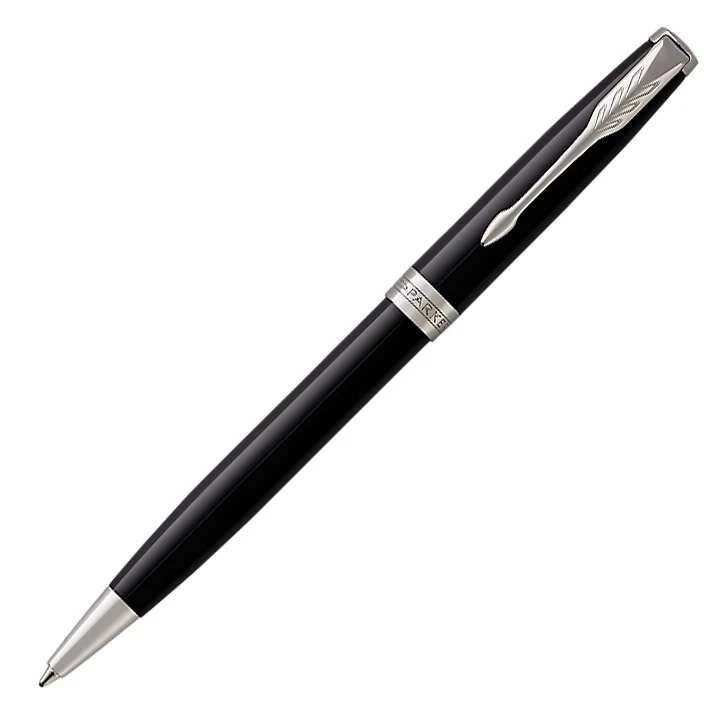 Parker Sonnet Black Lacquer Chrome Trim Ballpoint Pen