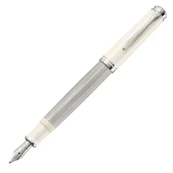 Pelikan Souveraen M405 Silver And White Fountain Pen