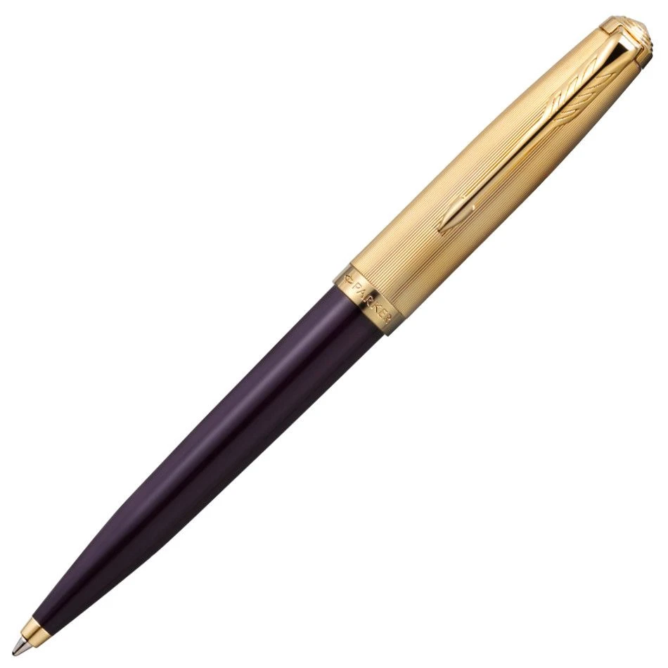 Parker 51 Deluxe Plum And Gold Ballpoint Pen